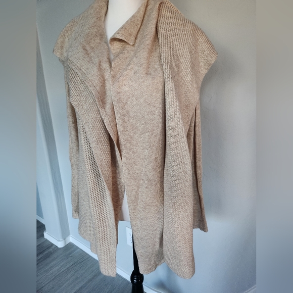 Soft Surroundings Wool Blend Cardigan Layered Knit Drapey Sweater Kendle Sz SP - Picture 4 of 13